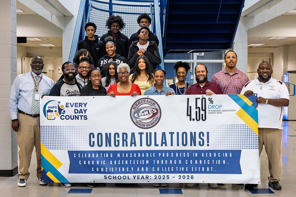 Attendance award banner at Heritage High School