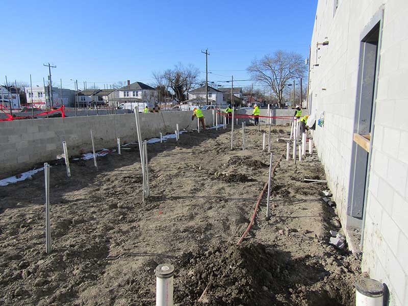 Locker rooms rough-in and foundation prep.