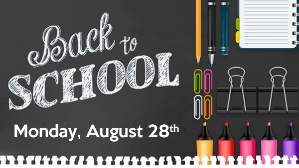 Back to School, Monday, August 29